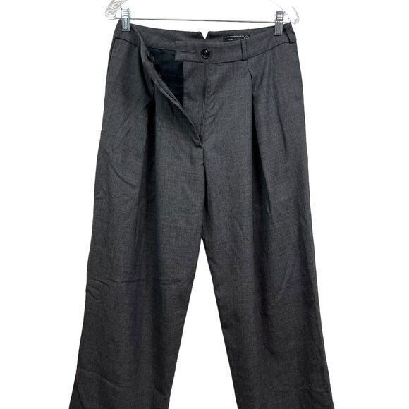 All Saints Womens Spitalfields Wool Dress Pants Pleated Slash Pockets Charcoal 8 - Picture 3 of 6